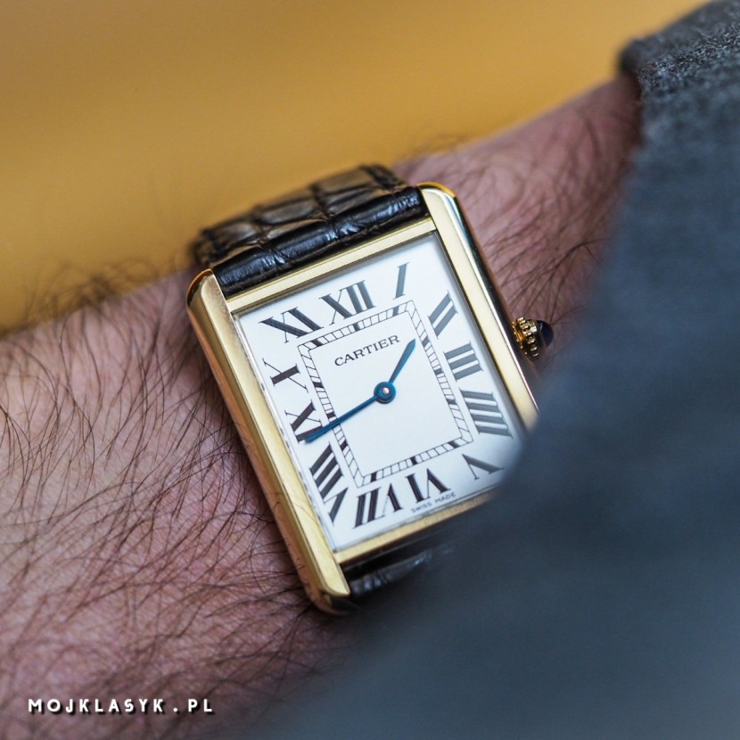 Cartier Pasha - złoty zegarek Tank