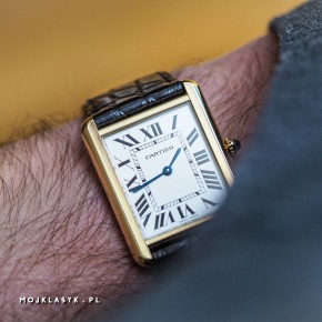 Cartier Pasha - złoty zegarek Tank