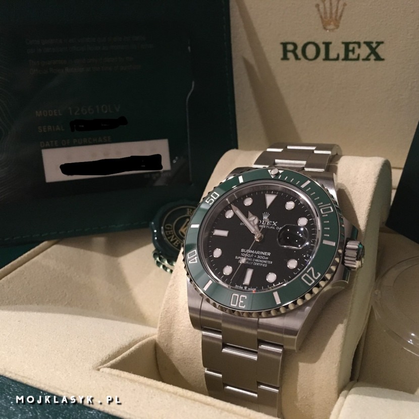 Nowy zegarek Rolex Submariner z dokumentami